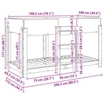 vidaXL Lit Superposé pour Enfants Bois ancien 100 x 200 cm