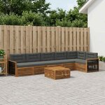 vidaXL Ensemble de canapés d'extérieur 7 Pièces Naturel et Anthracite