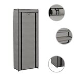 vidaXL Armoire à chaussures avec housse Gris 57x29x162 cm Tissu