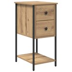 vidaXL Cabinet de chevet avec tiroir chêne artisanal 32 x 42 x 70 cm