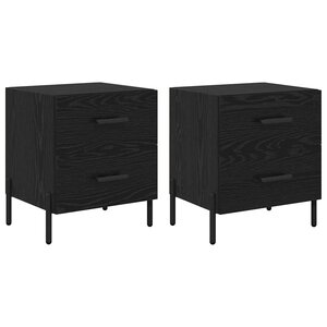vidaXL Cabinet de chevet 2 Pièces Chêne noir 40 x 35 x 47.5 cm