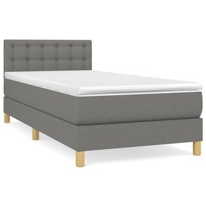 vidaXL Sommier à lattes de lit avec matelas Gris foncé 80x200 cm Tissu