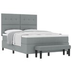 vidaXL Lit à ressorts avec matelas Gris clair 140 x 190 cm tissu