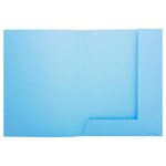 Paquet De 50 Chemises 2 Rabats Super 210 - 24x32cm - Bleu Clair - X 5 - Exacompta