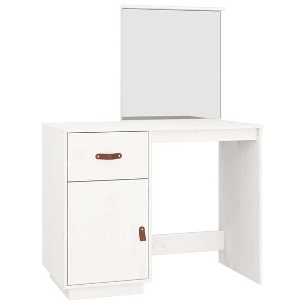 vidaXL Coiffeuse Blanc 95x50x134 cm Bois de pin massif