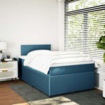 vidaXL Sommier à lattes de lit et matelas bleu 120x200 cm velours