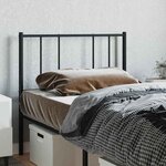 vidaXL Tête de lit métal noir 90 cm