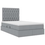 vidaXL Lit avec rangement et LED Gris clair 120 x 200 cm Polyester