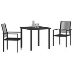 vidaXL Ensemble de salle à manger pour jardin 3 Pièces Noir Rattan PVC