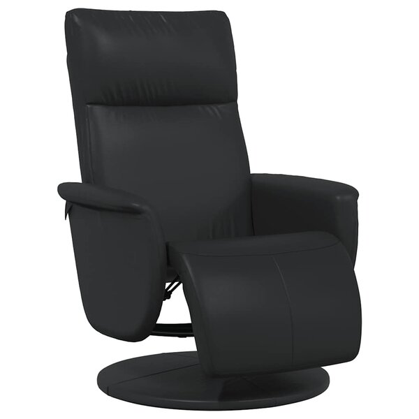 vidaXL Fauteuil inclinable avec repose-pieds noir similicuir