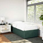 vidaXL Cadre de lit sans matelas vert foncé 100x200 cm velours