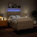 vidaXL Sommier à lattes de lit avec matelas Crème 140x200 cm Tissu