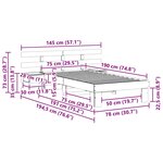 vidaXL Cadre de lit Marron cire 75 x 190 cm Bois massif en pin