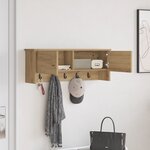 vidaXL Porte-manteau mural chêne artisanal 80 x 20 x 30 cm
