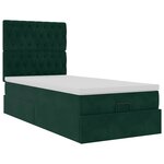 vidaXL Cadre de lit ottoman avec matelas vert foncé 80x200 cm velours