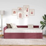 vidaXL Cadre de lit d'angle avec matelas Autre 2 Pièces Gris tissu