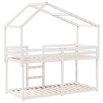 vidaXL Lit superposé avec toit blanc 80x200 cm bois massif de pin