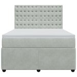 vidaXL Sommier à lattes de lit et matelas Gris clair 160x200cm Velours