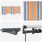 vidaXL Auvent Rétractable Multicolore 450 × 300 cm Polyester et Acier