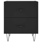 vidaXL Tables de chevet 2 Pièces noir 40x35x47 5 cm bois d’ingénierie