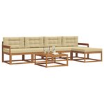 vidaXL Ensemble de canapés d'extérieur 6 Pièces Naturel et Beige