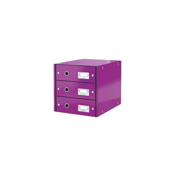 LEITZ Boîte Rangement Click&Store 3 Tiroirs Violet