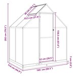 vidaXL Serre avec cadre de base argenté 169x114x202 cm aluminium