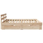 vidaXL Cadre de lit avec tiroir Marron 180 x 200 cm Bois massif en pin