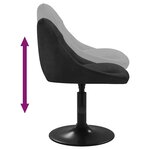 vidaXL Chaises pivotantes à manger lot de 2 Noir Velours