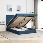VidaXL Cadre de lit ottoman avec matelas bleu 140x190 cm tissu