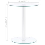vidaXL Table basse Transparent 40 cm Verre trempé