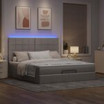 VidaXL Cadre de lit ottoman avec matelas taupe 180x200 cm tissu