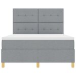vidaXL Lit ressort avec matelas gris clair 140x190 cm tissu