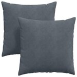 vidaXL Coussins de canapé 2 Pièces Gris foncé 80 x 80 cm