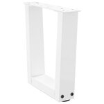 vidaXL Pieds de table basse en forme de V  2 pièces  blanc  40 x (30-31 3) cm  acier