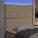 vidaXL Tête de lit avec des lumières à LED Réglable Crème 90 cm tissu