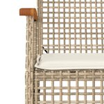 vidaXL Chaises de jardin coussins lot de 2 beige résine tressée acacia