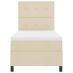 vidaXL Lit à ressorts avec matelas avec LED Crème 80 x 200 cm tissu