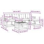 vidaXL Ensemble de canapés d'extérieur 6 Pièces Blanc et gris clair