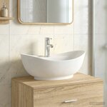 vidaXL Lavabo de salle de bains Chrome 59 x 35 x 21 cm métal