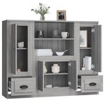 vidaXL Buffets 3 Pièces sonoma gris bois d'ingénierie