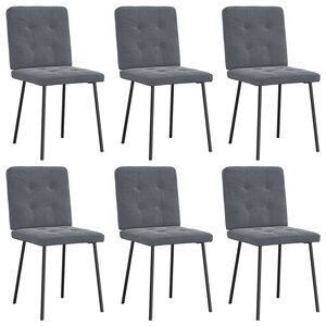 vidaXL Chaises à manger lot de 6 gris foncé velours