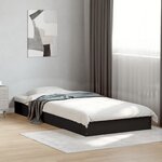 vidaXL Cadre de lit sans matelas noir 75x190 cm bois ingénierie
