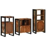 vidaXL Ensemble de mobilier de salle de bain avec étagère 3 Pièces