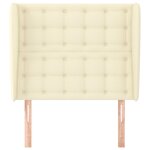 vidaXL Tête de lit avec oreilles Crème 93x23x118/128 cm Similicuir