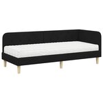 vidaXL Cadre de lit d'angle Noir 80 x 200 cm tissu