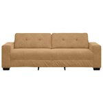 vidaXL Sofa 3 places avec coussin Marron Velours