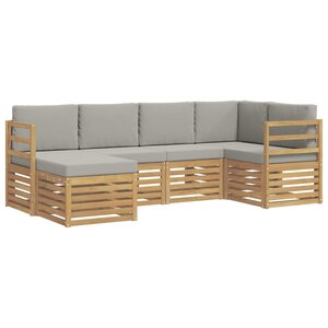 vidaXL Ensemble de canapés d'extérieur 6 Pièces Blanc et gris clair