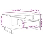 Table basse vidaXL en chêne noir 90x49x45 cm en bois d'ingénierie