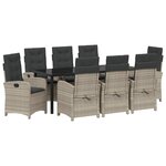 vidaXL Ensemble de salle à manger pour jardin 9 Pièces Gris clair